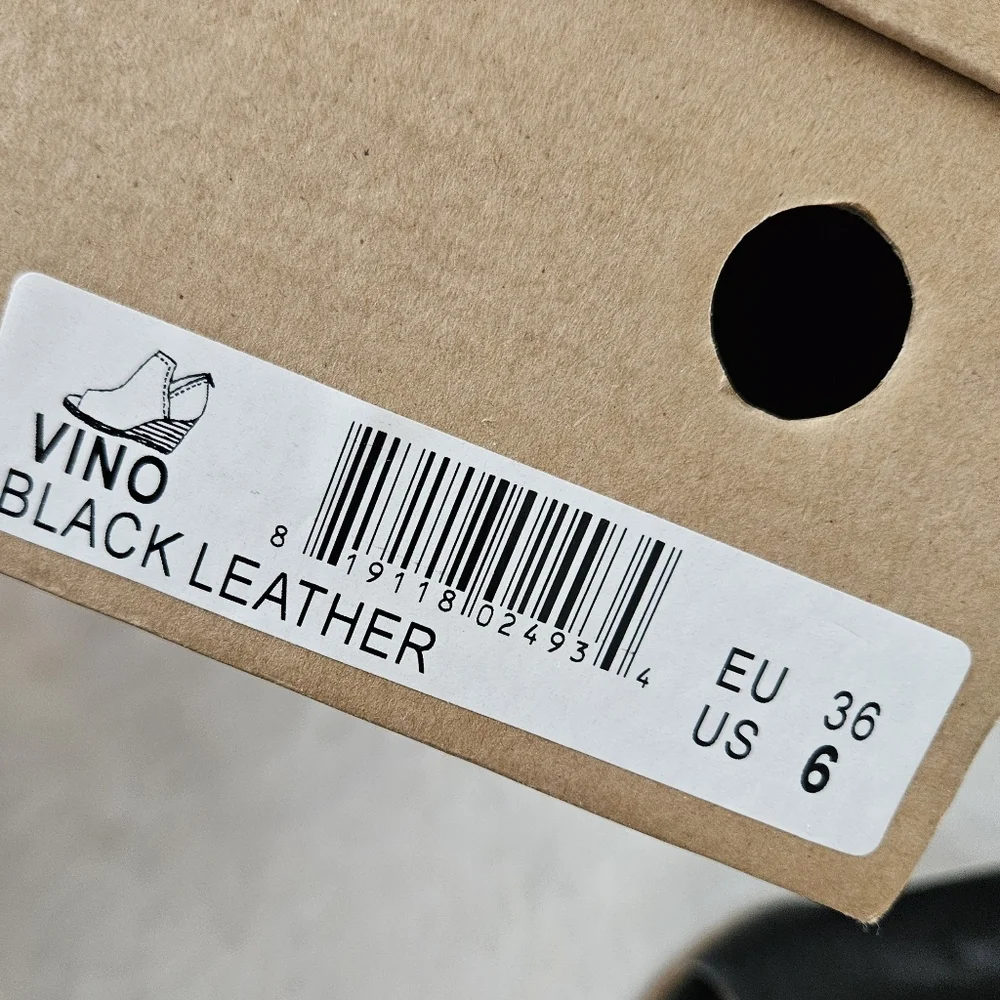 Mark Jenkins Vino Leather Black Wedge Open Toe Shoes